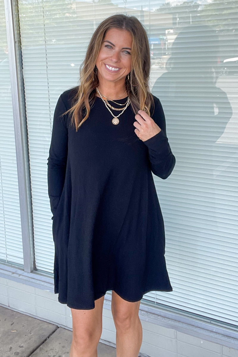 Black Zenana Swing Tunic With Pockets