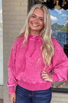 Zenana Acid Wash Fleece Cropped Hoodie