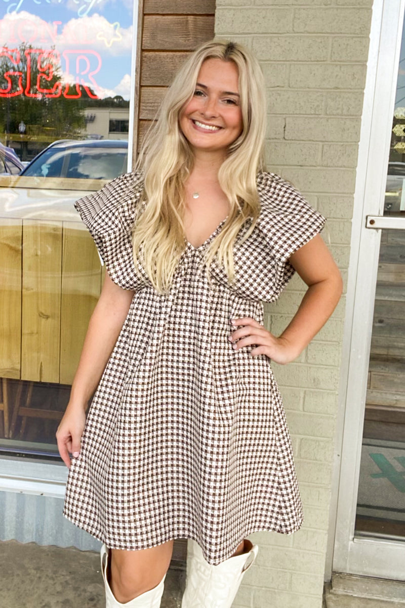 Sunset Horizon Dress-Brown/Ivory