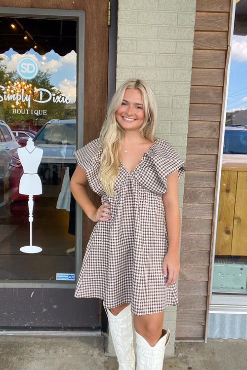 Sunset Horizon Dress-Brown/Ivory