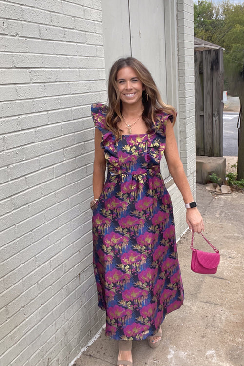 TCEC-Feel The Romance Midi Dress-Magenta