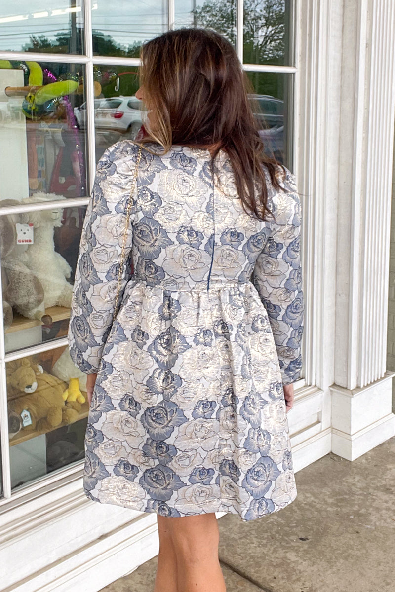 Exceptionally Chic Mini Dress-Blue