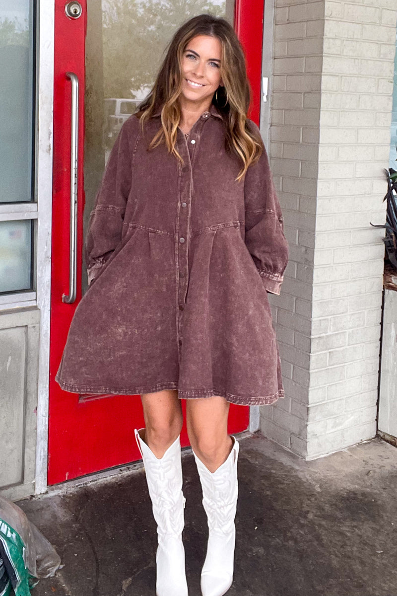 Staying Optimistic Dress-Brown