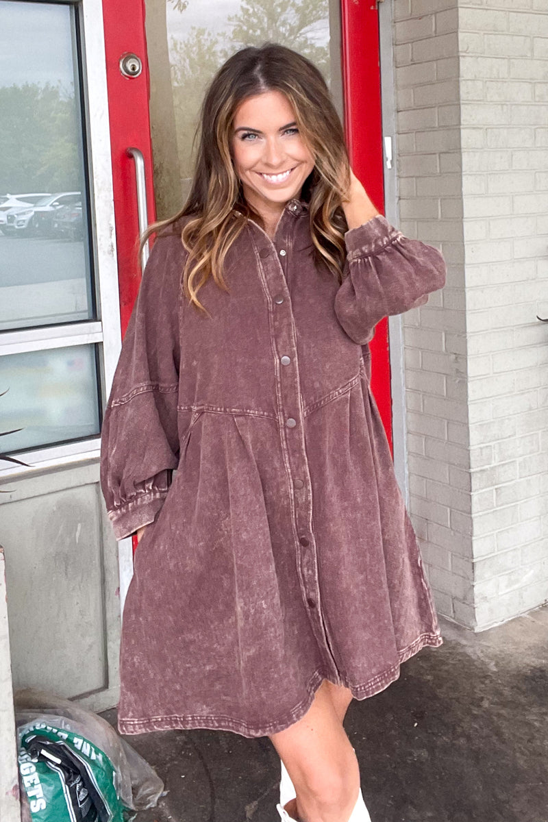 Staying Optimistic Dress-Brown