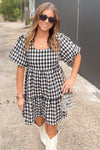 Entro Clothing Black And White Houndstooth Dress