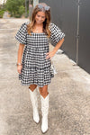 Entro Clothing Black And White Houndstooth Dress