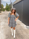 Entro Clothing Black And White Houndstooth Dress