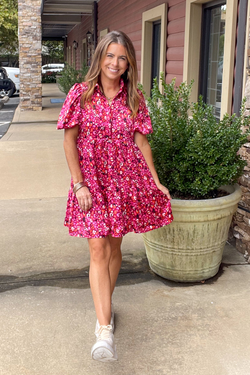 Easy To Please Dress-Magenta