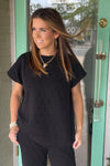 See And Be SEen Qulited Top In BLack