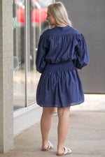 Taking A Trip Dress-Navy