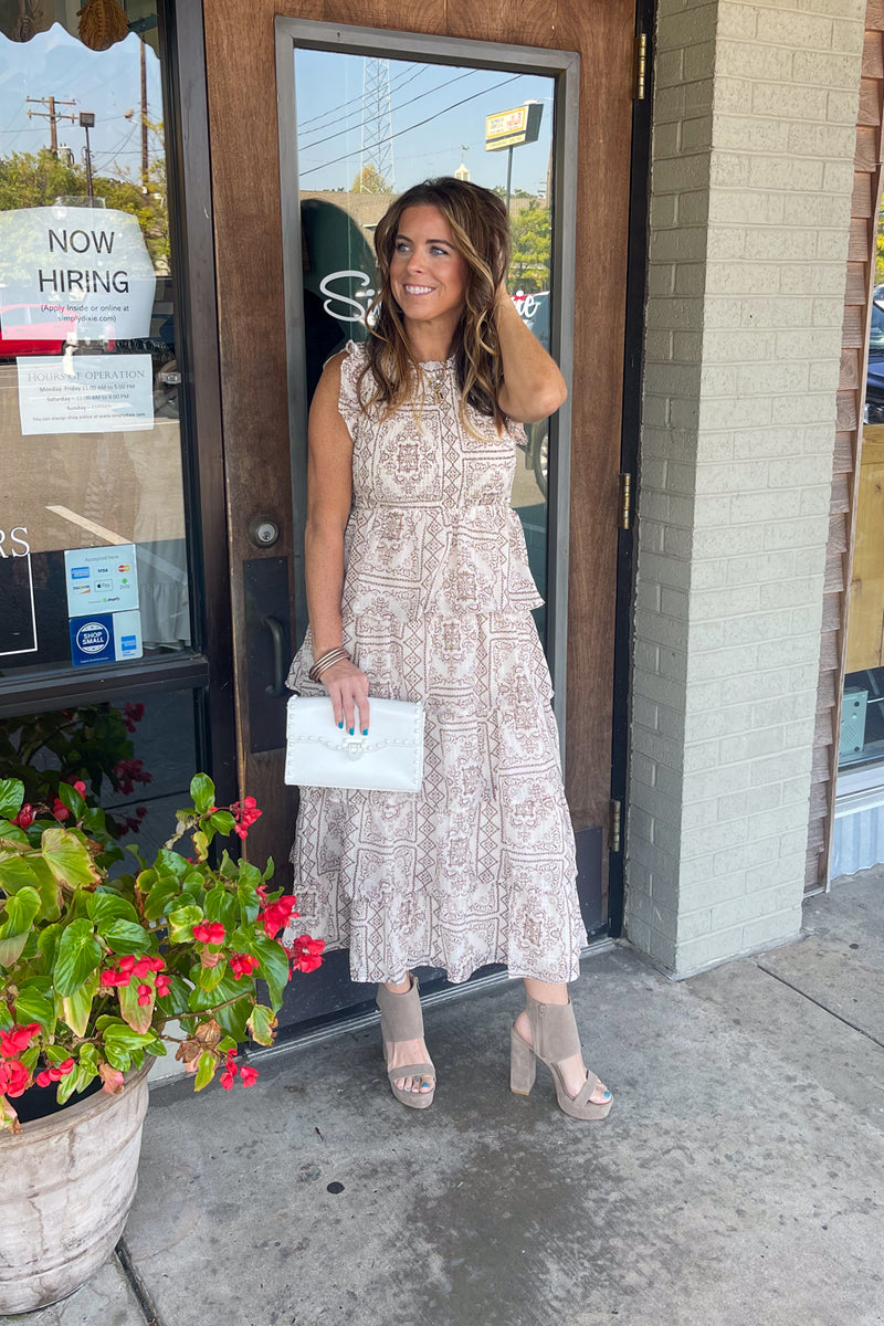 Stay Awhile Dress-Cream