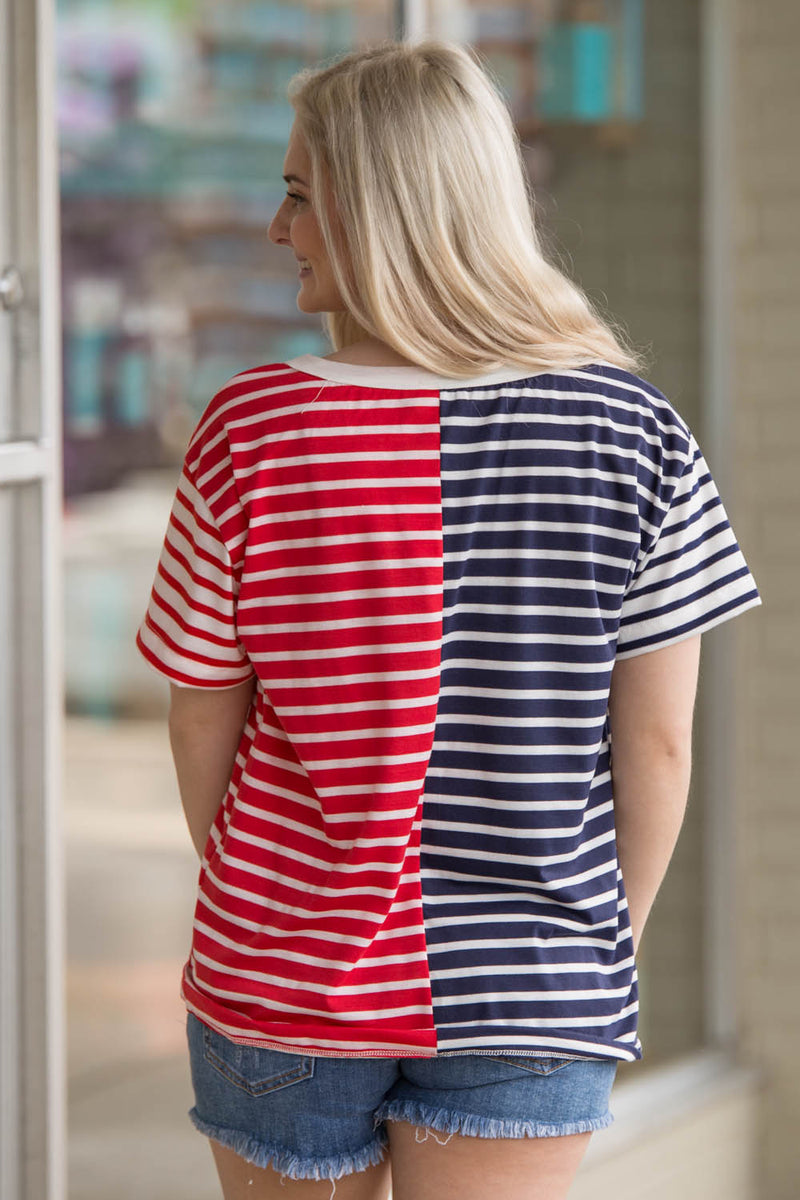 A True Classic Top-Navy/Red