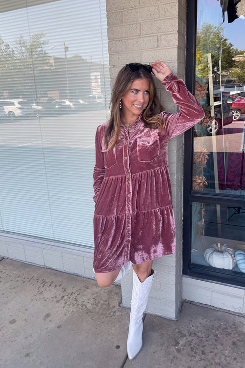 On A High Note Dress-Rose Quartz