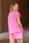 Far From Home Crew Neck Top-Bubble Gum