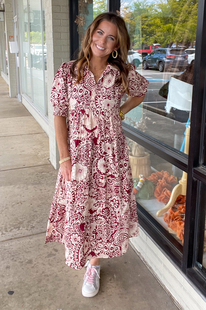Think Differently Dress-Sangria