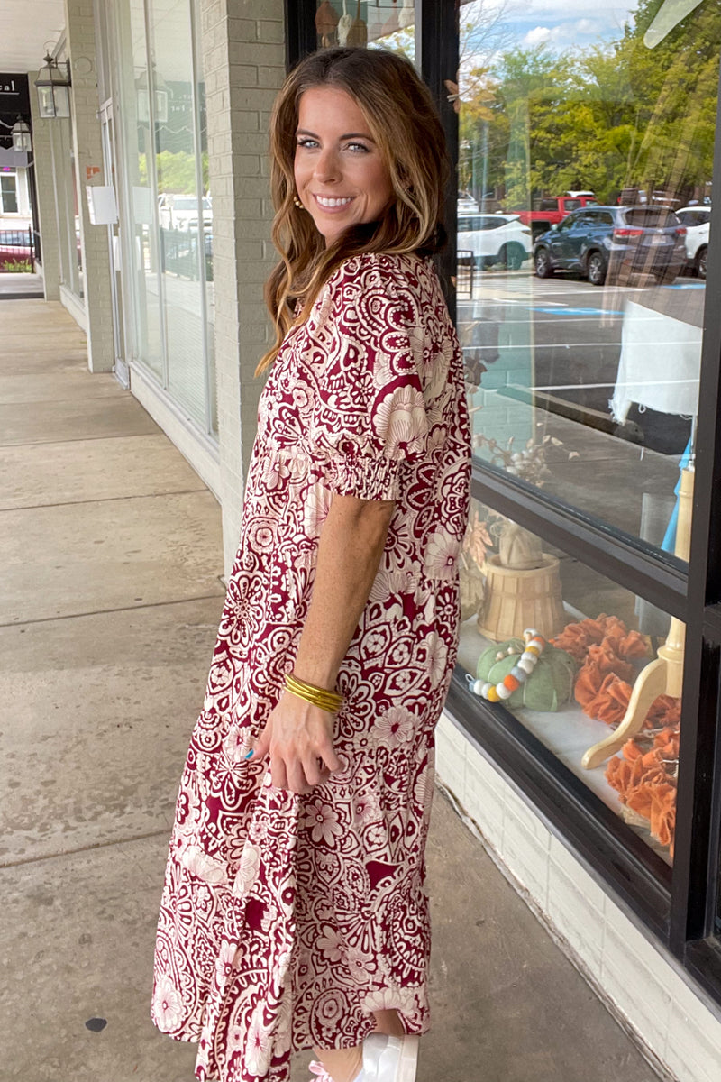 Think Differently Dress-Sangria