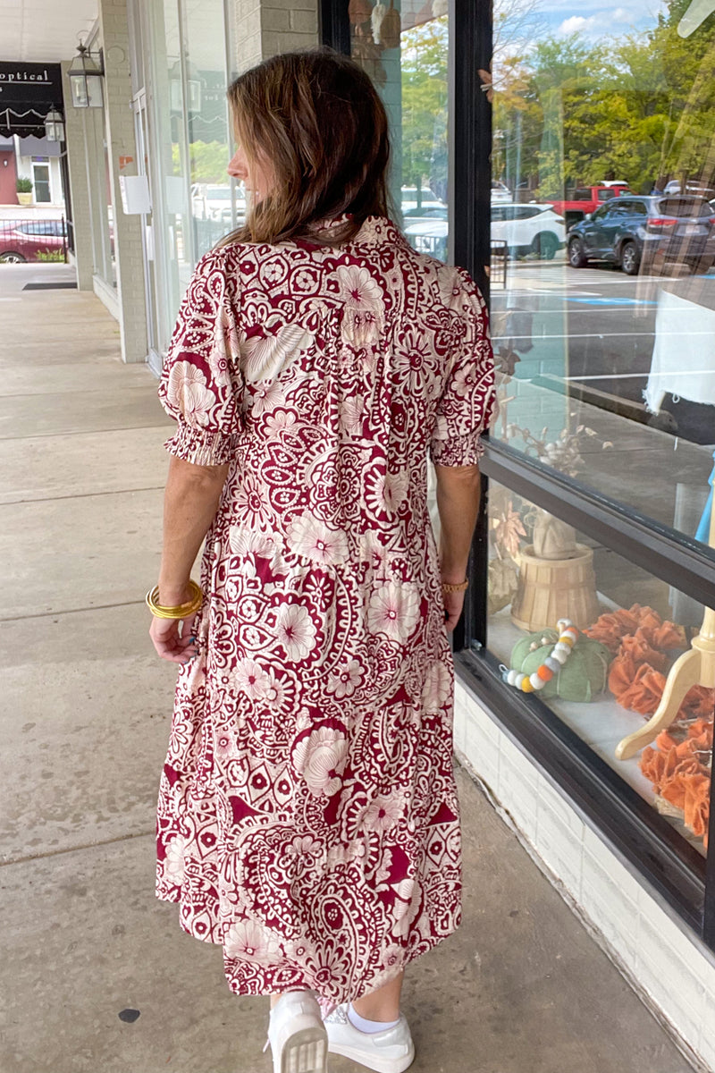 Think Differently Dress-Sangria