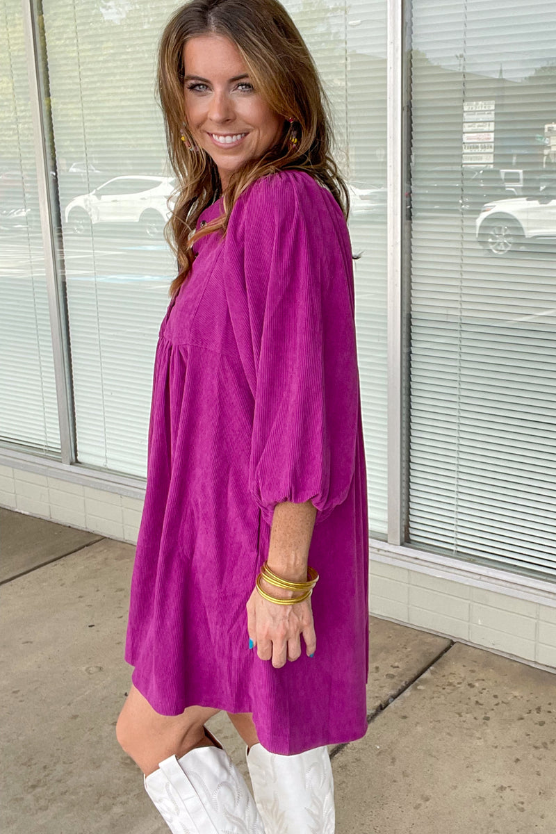 Around The Town Dress-Magenta