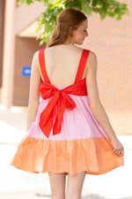 Falling For Hue Dress-Red/Multi