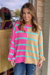 She's Poppin' Around Sweater Top-Bubblegum