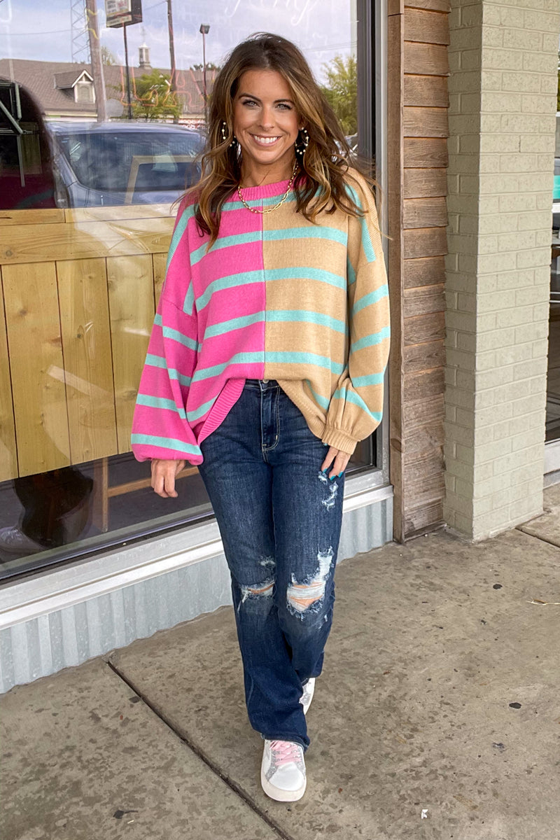 Umgee Multi Stripe Sweater