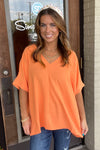 Zenana-Woven Airflow Dolman Short Sleeve Top