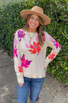 THML Floral Knit Sweater