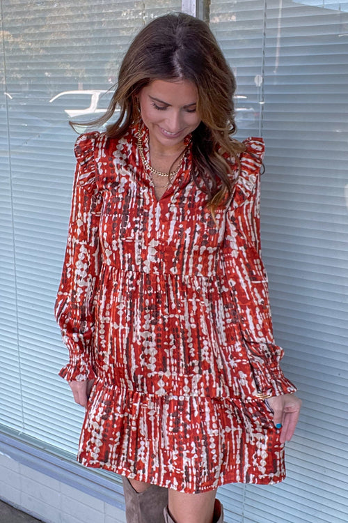 THML-Colors Of Fall Dress-Rust/Multi