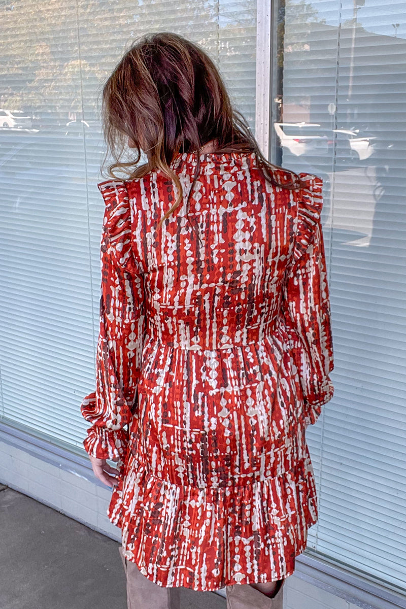 THML-Colors Of Fall Dress-Rust/Multi