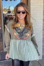 A Little Rock N' Roll Top-Light Olive
