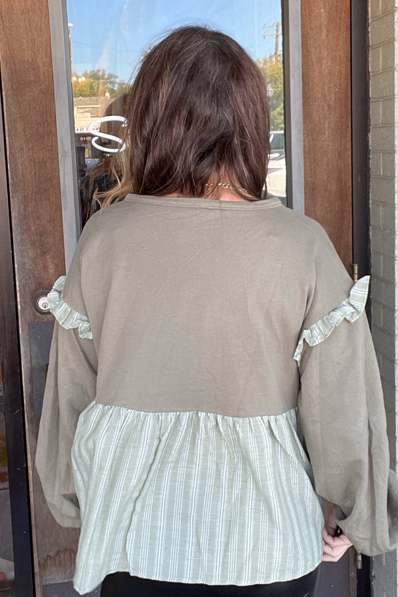 A Little Rock N' Roll Top-Light Olive