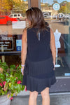 TCEC-Sleeveless Detail Shift Dress-Black