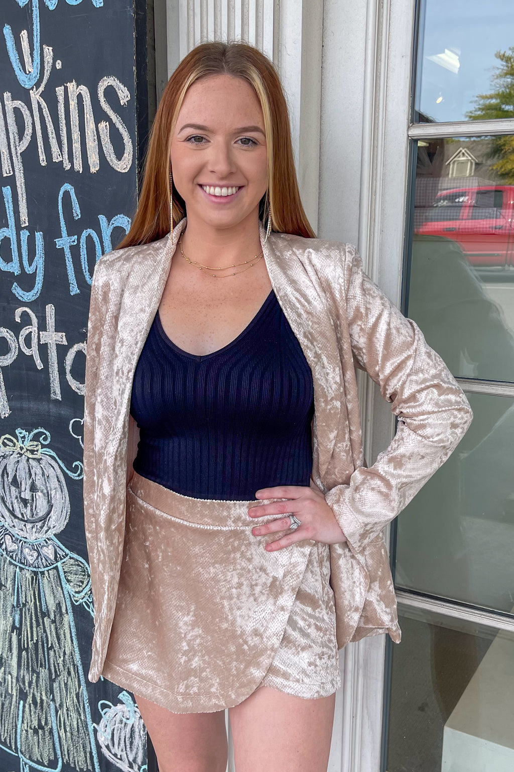 TCEC Velvet Snake Print Blazer