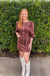 TCEC-Zipper Front Dress-Chocolate