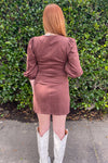 TCEC-Zipper Front Dress-Chocolate