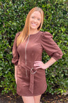 TCEC-Zipper Front Dress-Chocolate