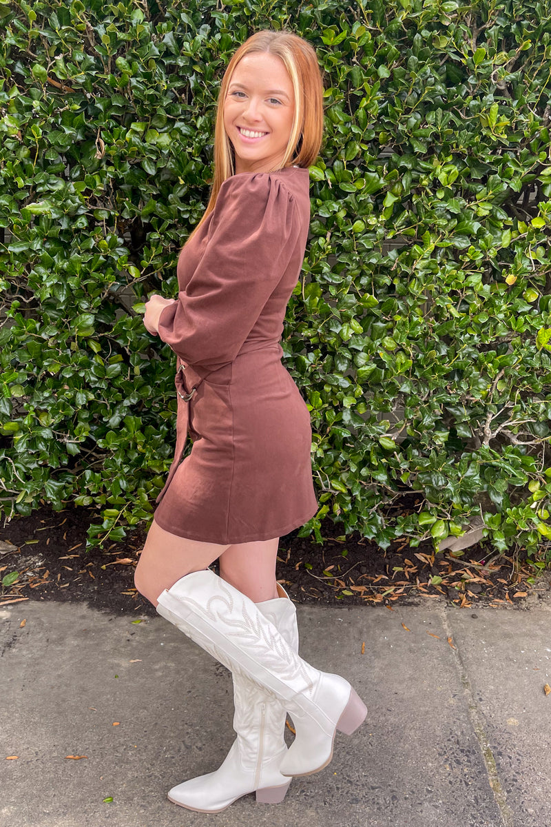 TCEC-Zipper Front Dress-Chocolate