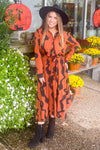 On My Wavelength Midi Dress-Brown/Black