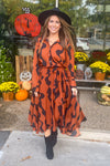 On My Wavelength Midi Dress-Brown/Black