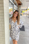 A Dark And Floral Night Dress-Black