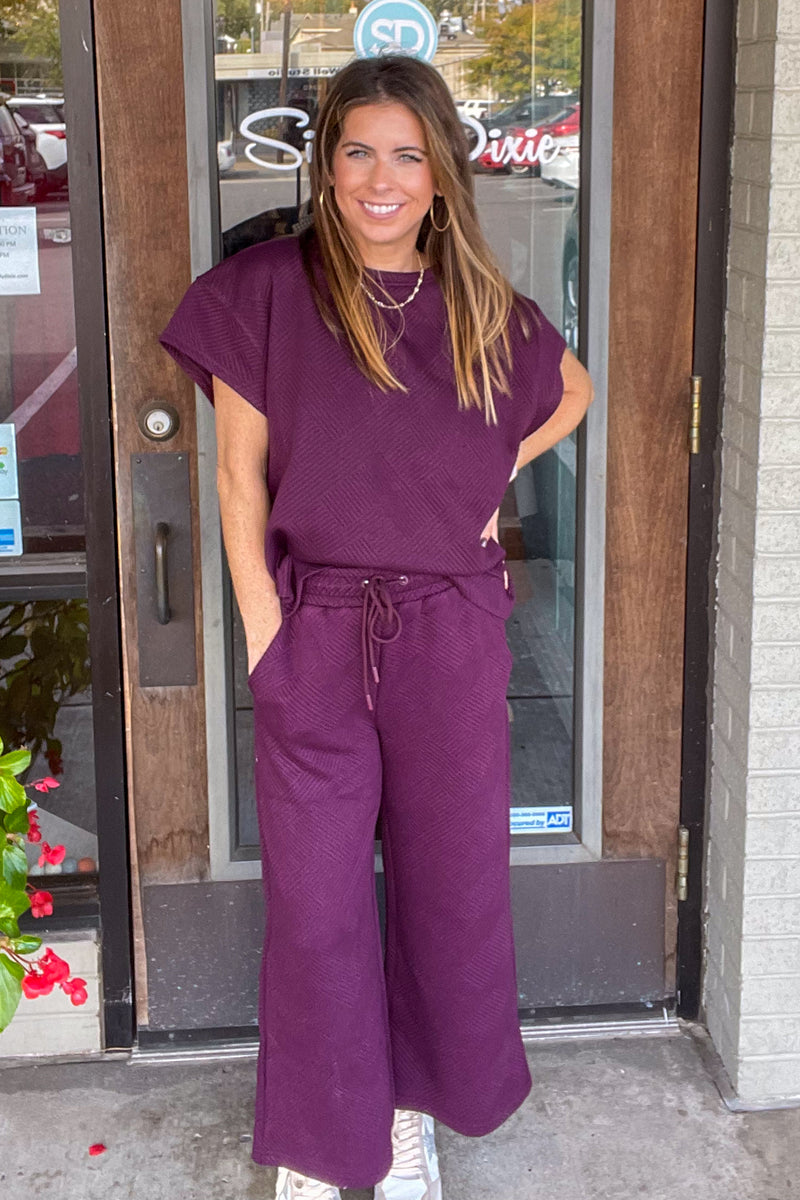 Far From Home Pant-Burgundy