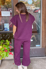 Far From Home Crew Neck Top-Burgundy