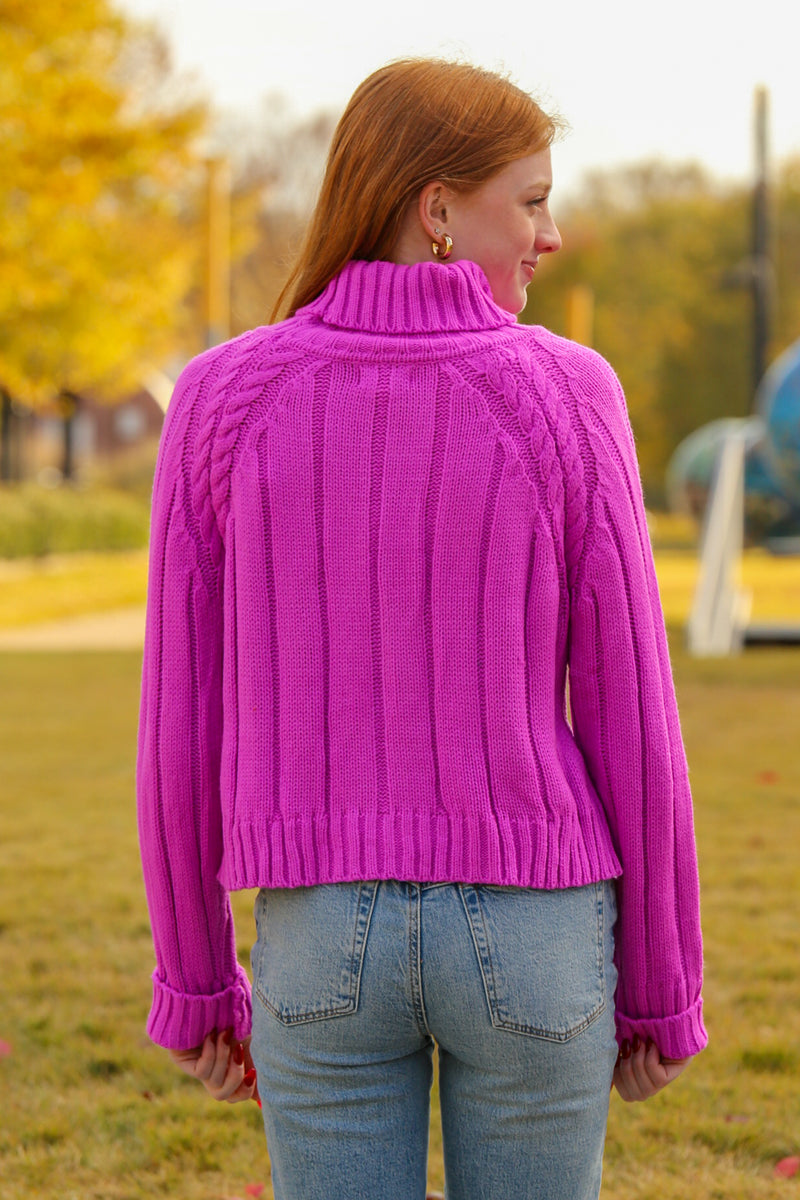 Snuggle Up Close Sweater-Electric Orchid