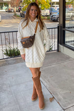 Ces Femme quilted Tunic Dress Off White