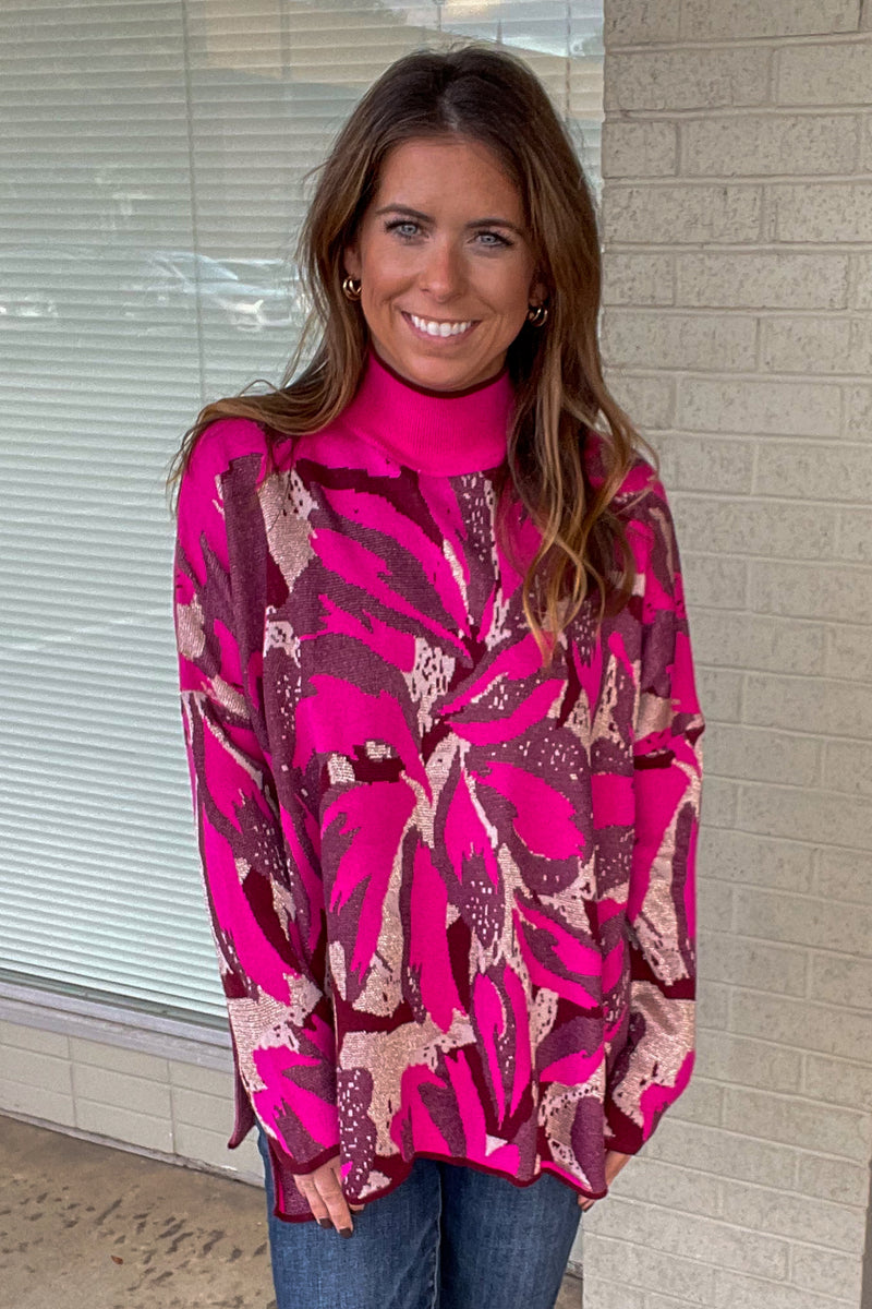 Always With You Sweater Top-Hot Pink
