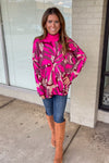 Always With You Sweater Top-Hot Pink