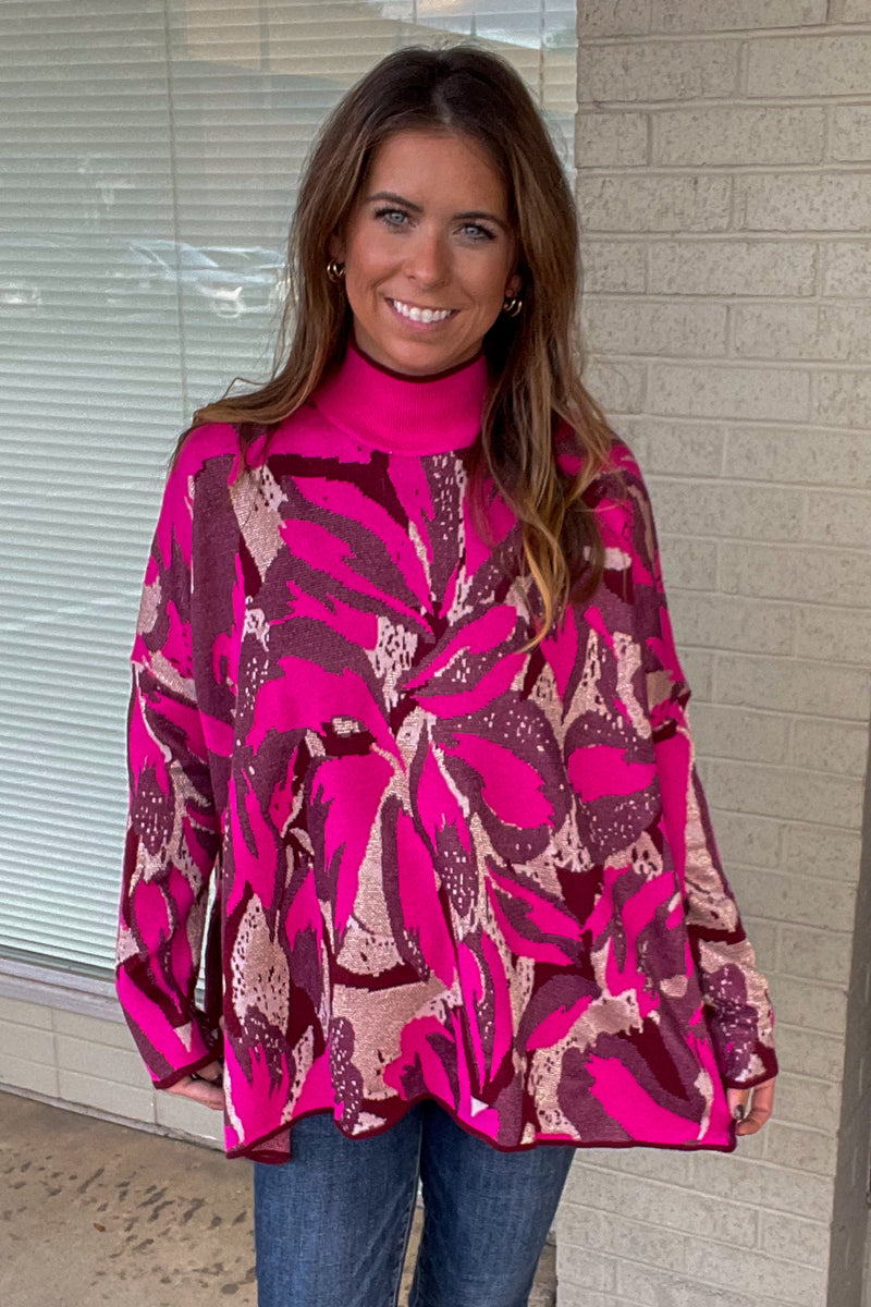 Always With You Sweater Top-Hot Pink