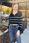 Effortless Elegance Sweater Top-Black/Ivory