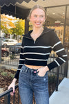 Effortless Elegance Sweater Top-Black/Ivory