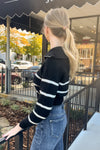 Effortless Elegance Sweater Top-Black/Ivory